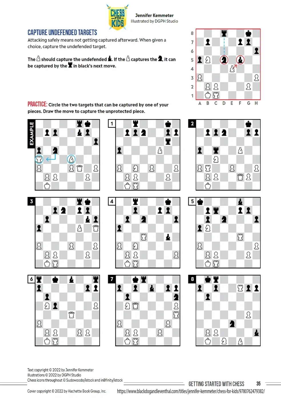 Chess tactics — undefended targets practice problems
